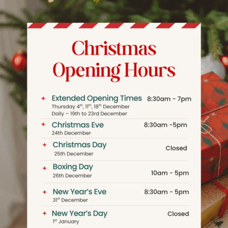 Christmas Opening Hours 2025
